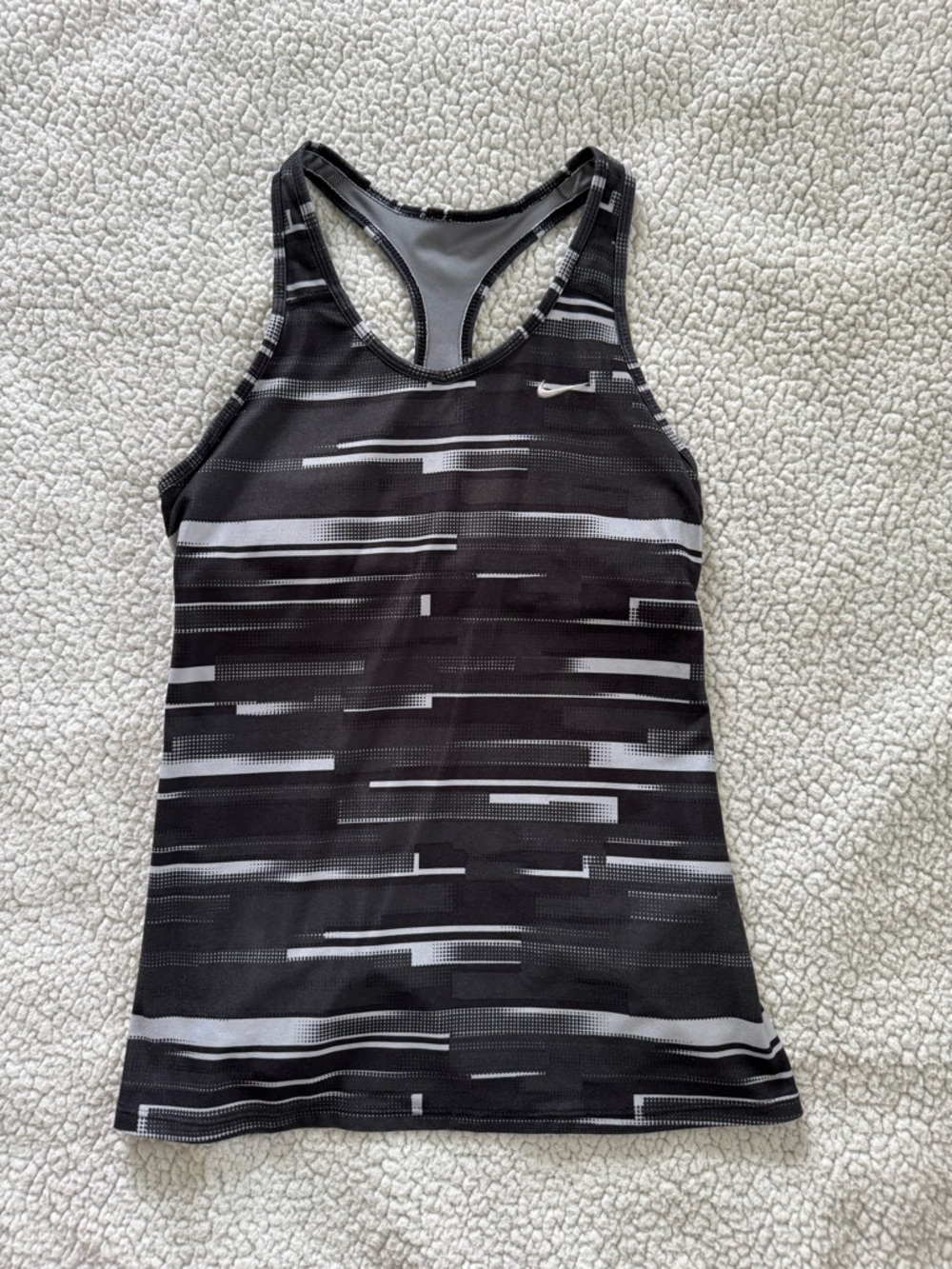 Nike Black & Gray Striped Racerback Tank Top